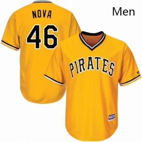 Mens Majestic Pittsburgh Pirates 46 Ivan Nova Replica Gold Alternate Cool Base MLB Jersey
